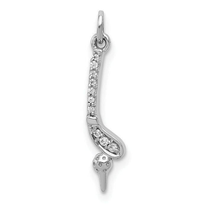 14k White Gold Diamond Golf Club and Ball Pendant-PM4137-004-WA