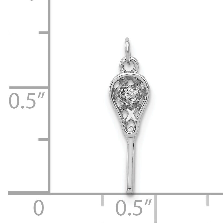 14k White Gold Diamond Lacrosse Stick Pendant-PM4139-002-WA
