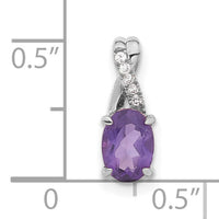 14k White Gold Oval Amethyst and Diamond Pendant-PM4235-AM-003-WA