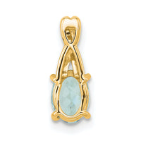 14K Oval Aquamarine and Diamond Pendant-PM4235-AQ-003-4YA