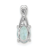 14K White Gold Oval Aquamarine and Diamond Pendant-PM4235-AQ-003-WA