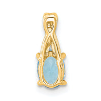 14K Oval Blue Topaz and Diamond Pendant-PM4235-BT-003-4YA