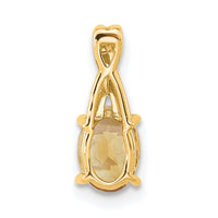14K Oval Citrine and Diamond Pendant-PM4235-CI-003-4YA