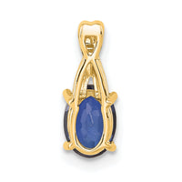 14K Oval Created Sapphire and Diamond Pendant-PM4235-CSA-003-4YA