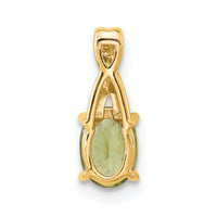 14K Oval Peridot and Diamond Pendant-PM4235-PE-003-4YA