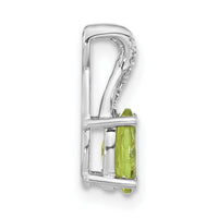 14k White Gold Oval Peridot and Diamond Pendant-PM4235-PE-003-WA
