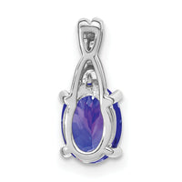 14k White Gold Oval Tanzanite and Diamond Pendant-PM4235-TZ-003-WA