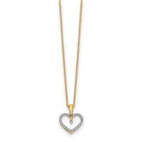 14k Yellow Gold Diamond Heart Pendant Necklace-PM4363-015-YA