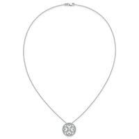 14k White Gold Diamond Vintage Hearts Pendant Necklace-PM4364-050-WA