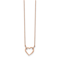 14k Rose Gold Diamond Heart 18 inch Necklace-PM4366-005-RA