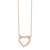 14k Rose Gold Diamond Heart 18 inch Necklace-PM4366-025-RA