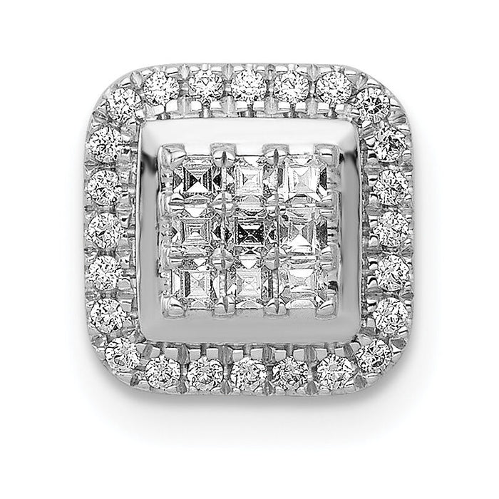 14k White Gold 1/4ct. Diamond Square Cluster Pendant-PM4369-025-WA