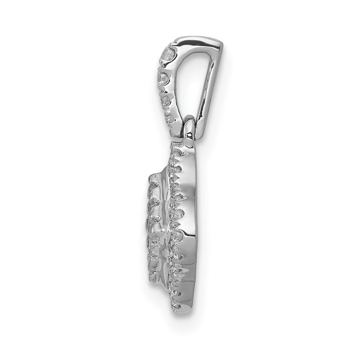 14k White Gold 1/4ct. Diamond Cluster Pendant-PM4370-025-WA