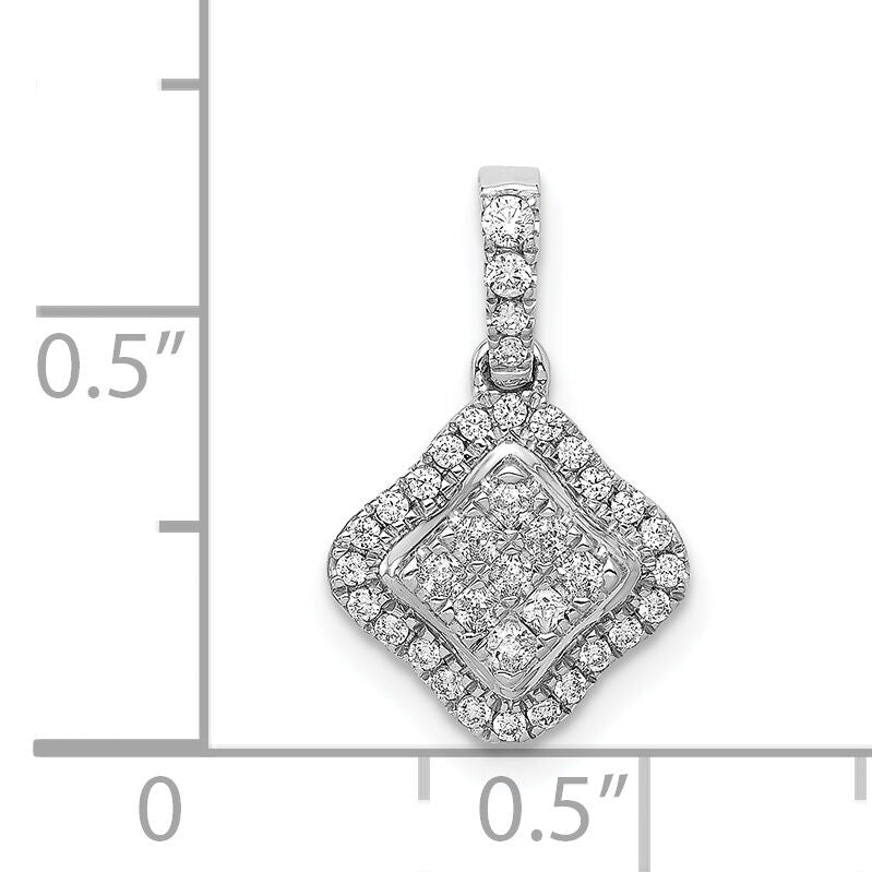 14k White Gold 1/4ct. Diamond Cluster Pendant-PM4370-025-WA