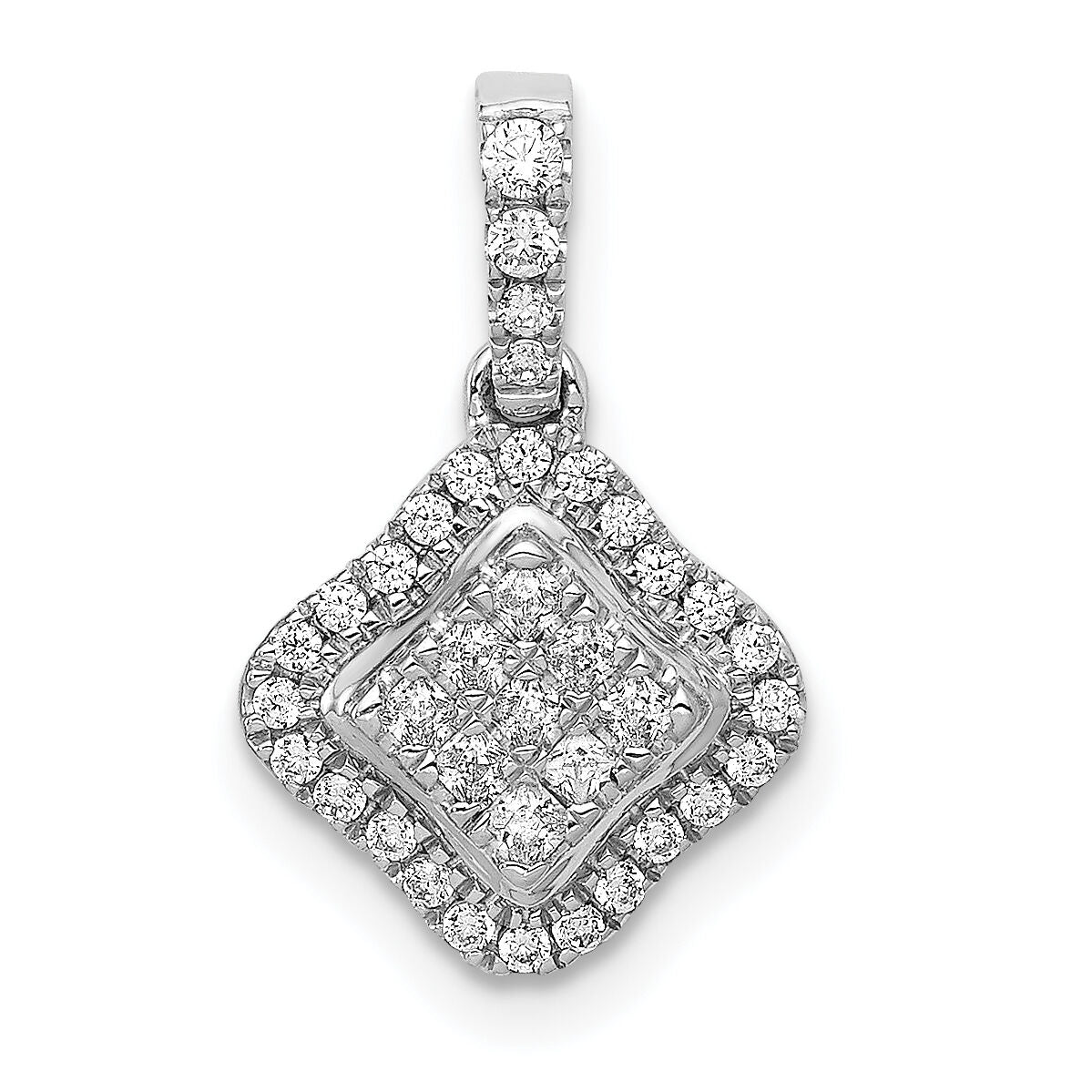 14k White Gold 1/4ct. Diamond Cluster Pendant-PM4370-025-WA