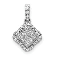 14k White Gold 1/4ct. Diamond Cluster Pendant-PM4370-025-WA
