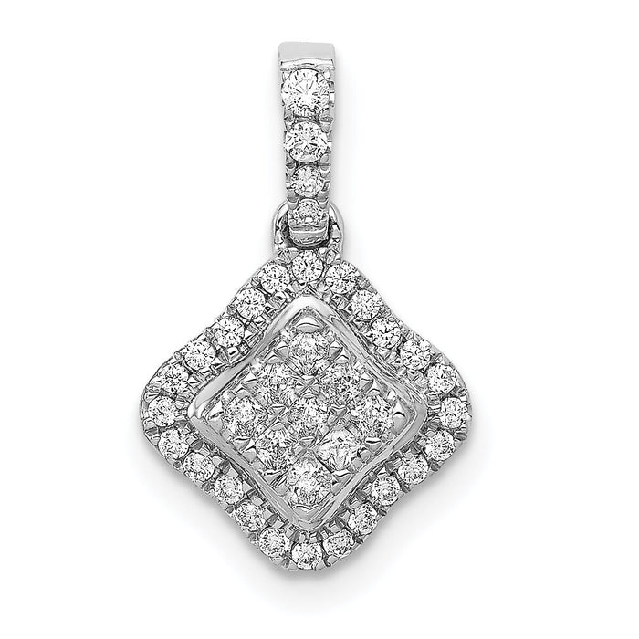 14k White Gold 1/4ct. Diamond Cluster Pendant-PM4370-025-WA