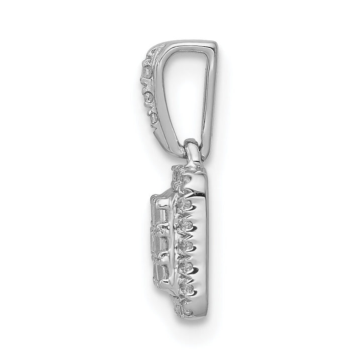 14k White Gold 1/4ct. Diamond Square Cluster Pendant-PM4371-025-WA
