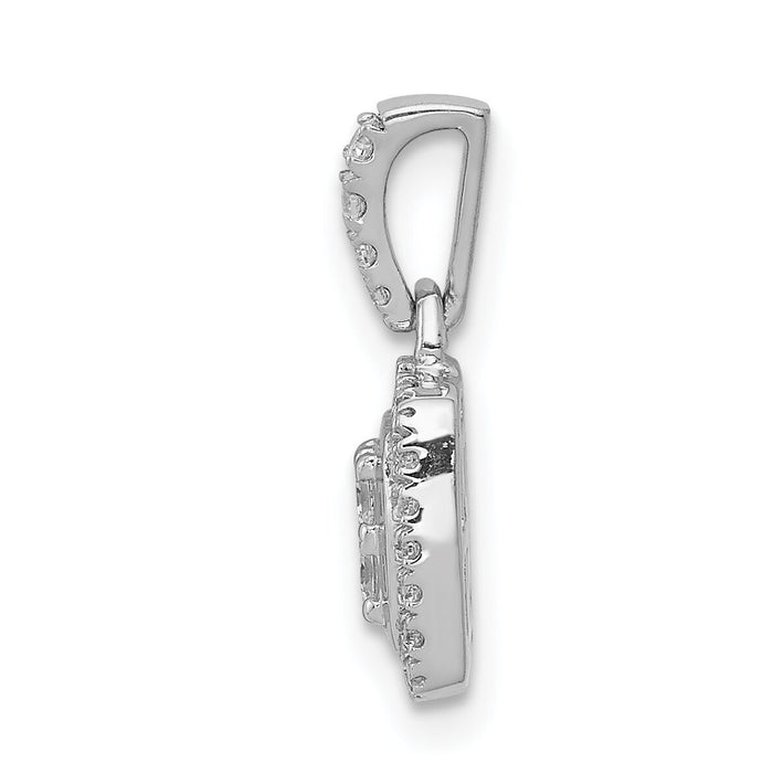 14k White Gold 1/3ct. Diamond Square Cluster Pendant-PM4372-033-WA