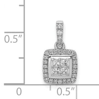 14k White Gold 1/3ct. Diamond Square Cluster Pendant-PM4372-033-WA