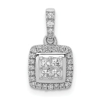 14k White Gold 1/3ct. Diamond Square Cluster Pendant-PM4372-033-WA