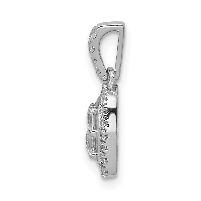 14k White Gold 1/2ct. Diamond Square Cluster Pendant-PM4372-050-WA