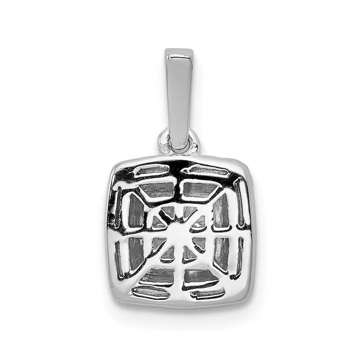 14k White Gold 1/2ct. Diamond Square Cluster Pendant-PM4372-050-WA