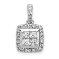 14k White Gold 1/2ct. Diamond Square Cluster Pendant-PM4372-050-WA