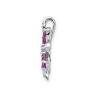14k White Gold Diamond and 2.44 Citrine/Pink Tourmaline Flower Pendant-PM4380-012-WA