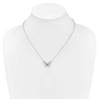 14k White Gold Diamond and Turquoise Butterfly Necklace-PM4392-033-WA