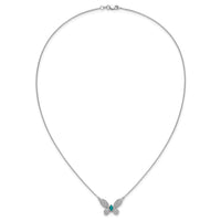 14k White Gold Diamond and Turquoise Butterfly Necklace-PM4392-033-WA