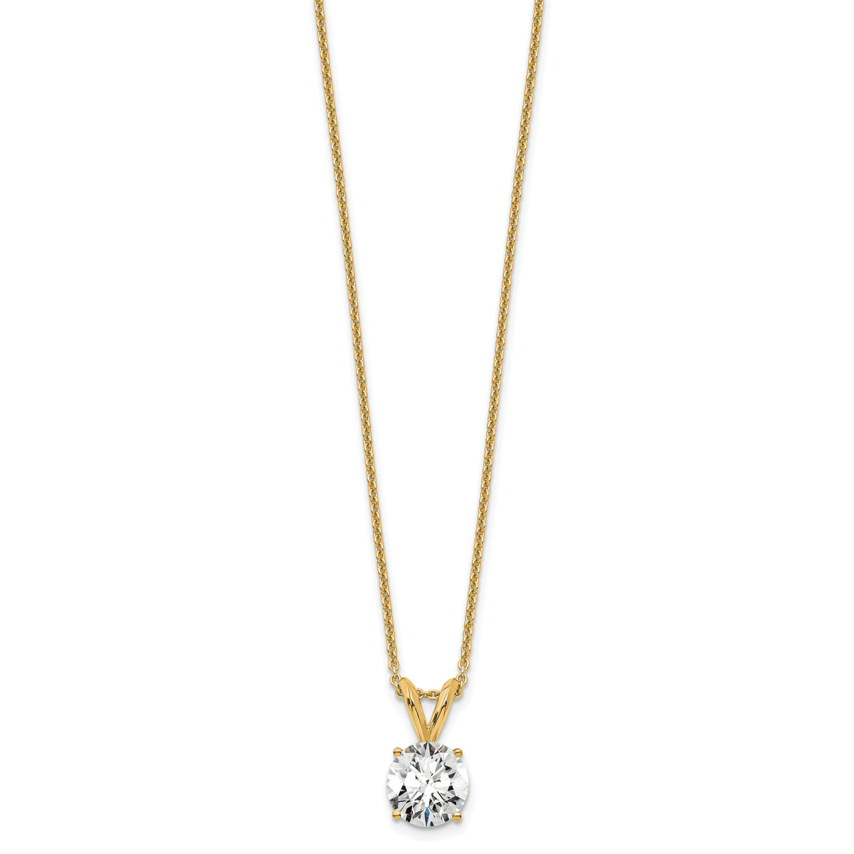 14k 3/4ct Lab Grown Dia VS+ F+ Comp 4 Prong 18in Solitaire Necklace-PM4396-075-LD-18