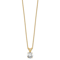 14k 3/4ct Lab Grown Dia VS+ F+ Comp 4 Prong 18in Solitaire Necklace-PM4396-075-LD-18