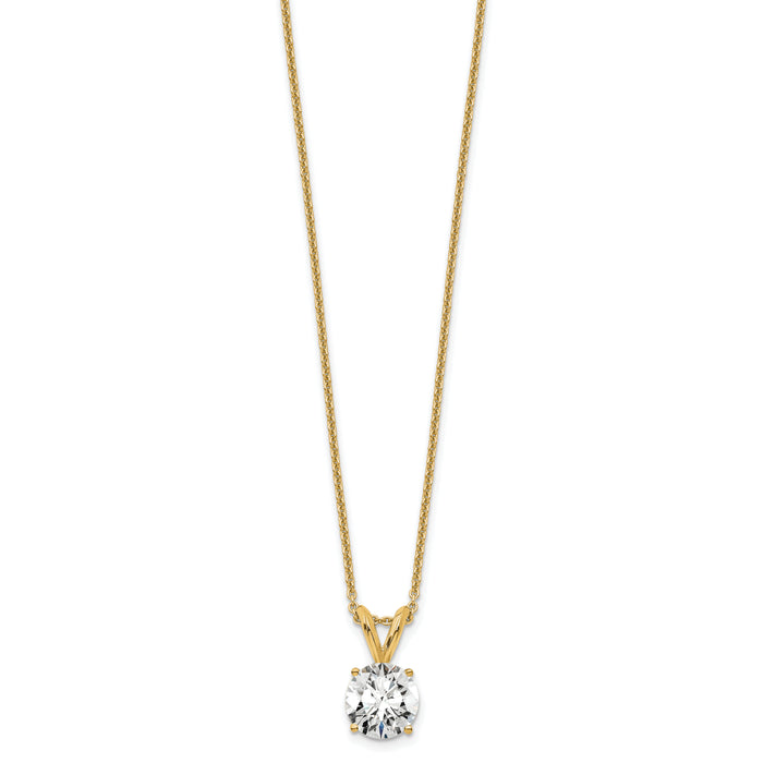 14k 3/4ct Lab Grown Dia VS+ F+ Comp 4 Prong 18in Solitaire Necklace-PM4396-075-LD-18
