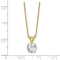 14k 3/4ct Lab Grown Dia VS+ F+ Comp 4 Prong 18in Solitaire Necklace-PM4396-075-LD-18