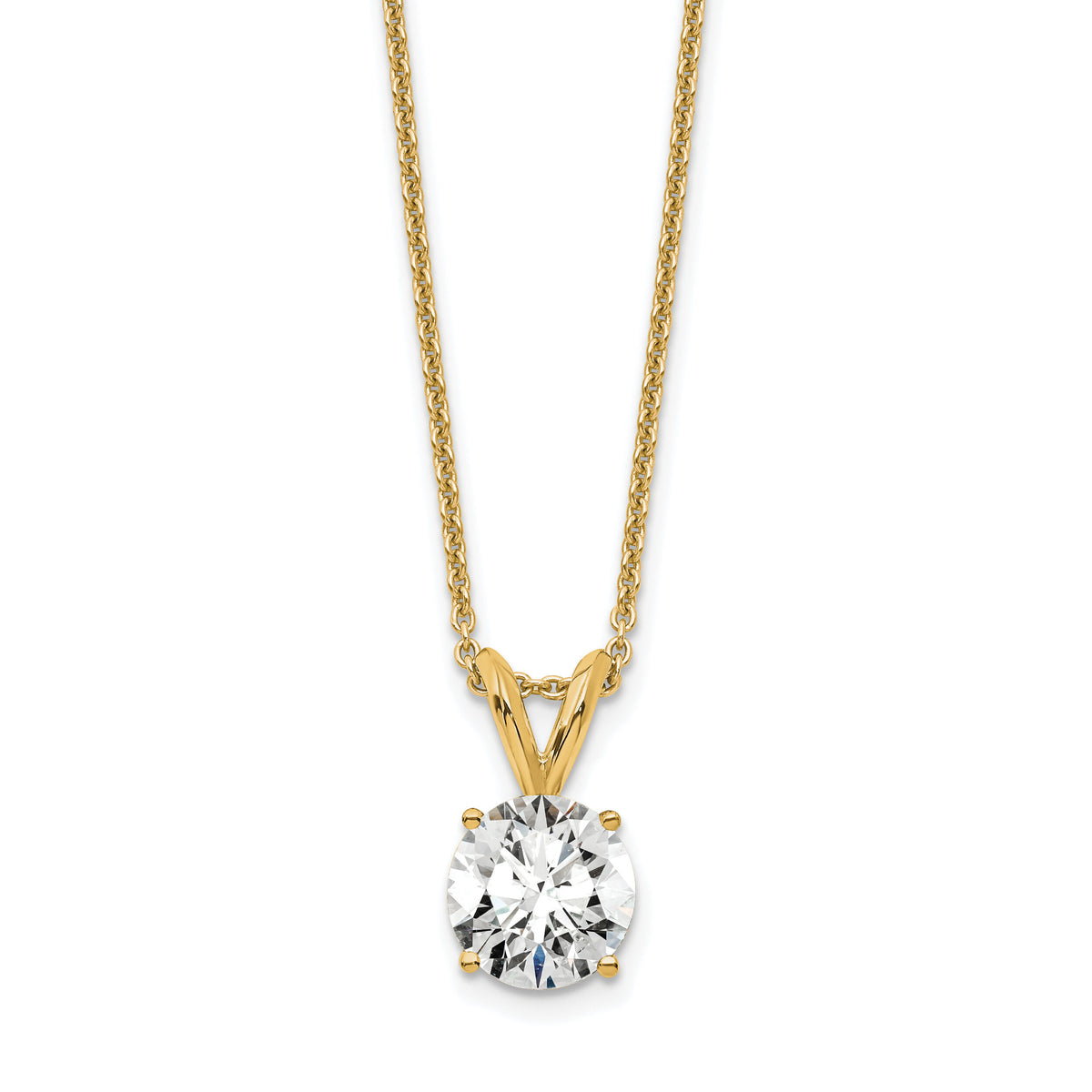 14k 3/4ct Lab Grown Dia VS+ F+ Comp 4 Prong 18in Solitaire Necklace-PM4396-075-LD-18