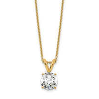 14k 3/4ct Lab Grown Dia VS+ F+ Comp 4 Prong 18in Solitaire Necklace-PM4396-075-LD-18
