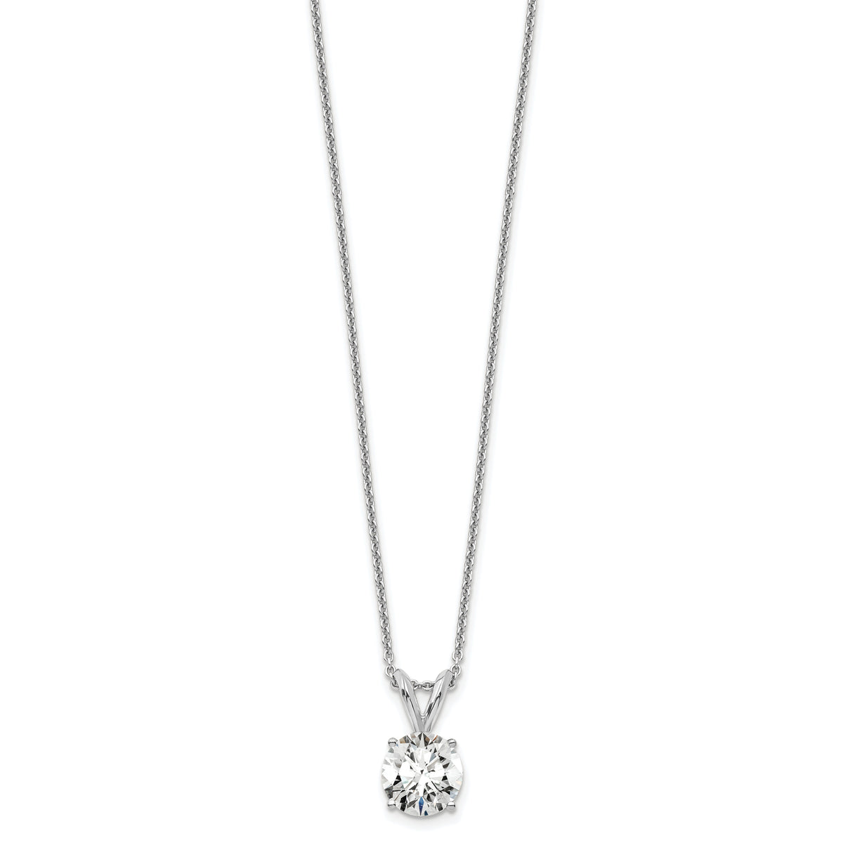 14kw 3/4ct Lab Grown Dia VS+ F+ 4 Prong 18in Solitaire Necklace-PM4396-075-WLD-18