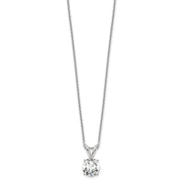 14kw 3/4ct Lab Grown Dia VS+ F+ 4 Prong 18in Solitaire Necklace-PM4396-075-WLD-18