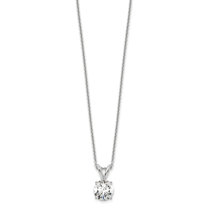 14kw 3/4ct Lab Grown Dia VS+ F+ 4 Prong 18in Solitaire Necklace-PM4396-075-WLD-18