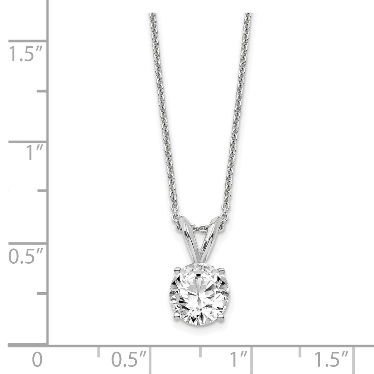 14kw 3/4ct Lab Grown Dia VS+ F+ 4 Prong 18in Solitaire Necklace-PM4396-075-WLD-18