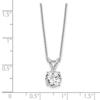 14kw 3/4ct Lab Grown Dia VS+ F+ 4 Prong 18in Solitaire Necklace-PM4396-075-WLD-18