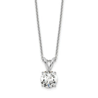 14kw 3/4ct Lab Grown Dia VS+ F+ 4 Prong 18in Solitaire Necklace-PM4396-075-WLD-18