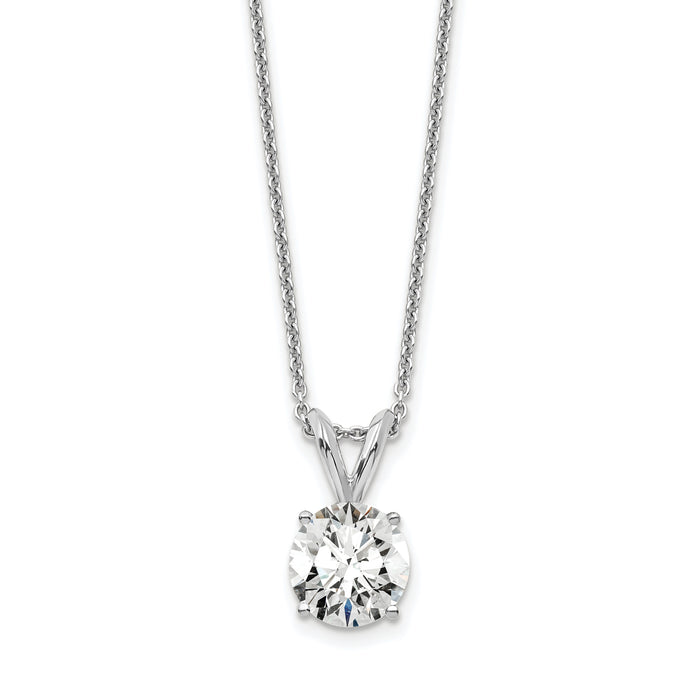 14kw 3/4ct Lab Grown Dia VS+ F+ 4 Prong 18in Solitaire Necklace-PM4396-075-WLD-18