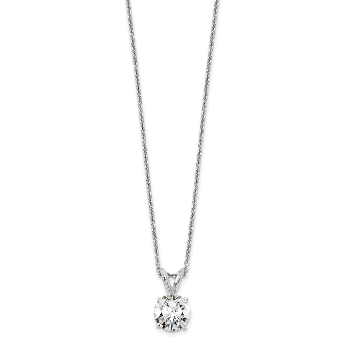 14kw 1ct Lab Grown Dia VS+ F+ 4 Prong 18in Comp Solitaire Necklace-PM4396-100-WLD-18