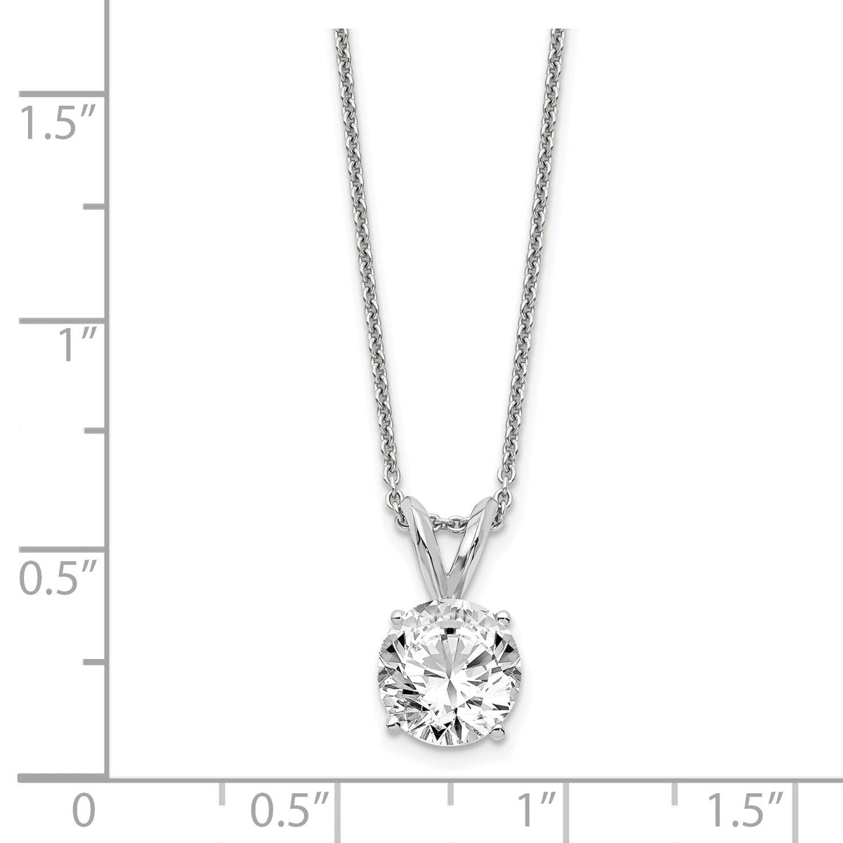 14kw 1ct Lab Grown Dia VS+ F+ 4 Prong 18in Comp Solitaire Necklace-PM4396-100-WLD-18