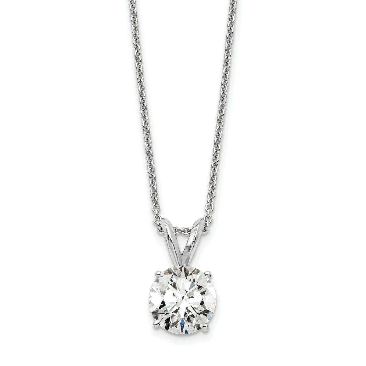 14kw 1ct Lab Grown Dia VS+ F+ 4 Prong 18in Comp Solitaire Necklace-PM4396-100-WLD-18