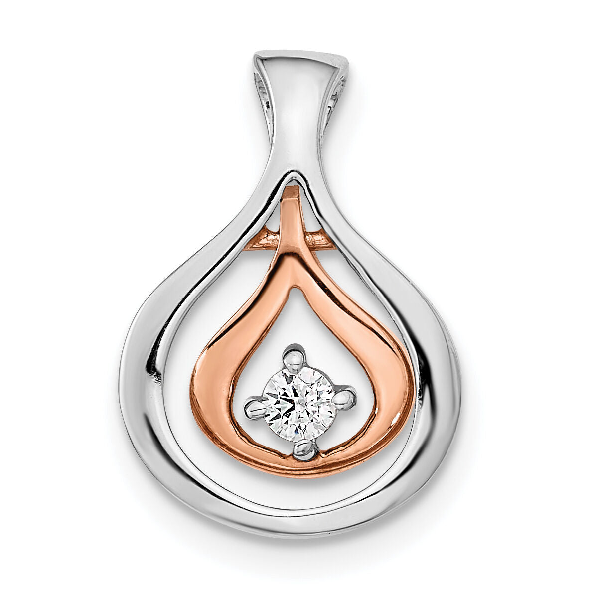14k Two-tone Polished Fancy Diamond Chain Slide-PM4445-007-WRA