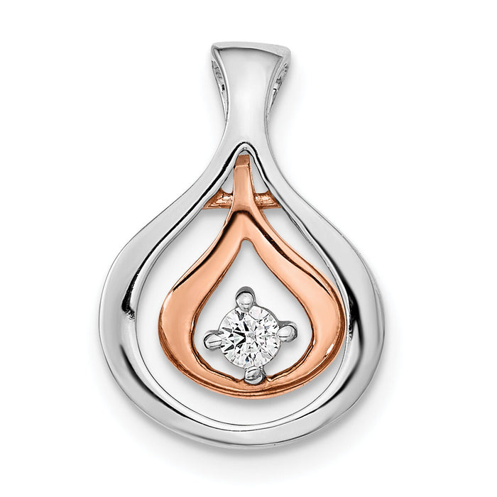 14k Two-tone Polished Fancy Diamond Chain Slide-PM4445-007-WRA