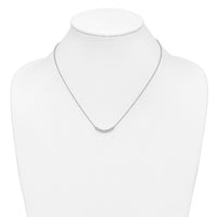 14k White Gold Diamond Curved Bar 18 inch Necklace-PM4679-016-WA
